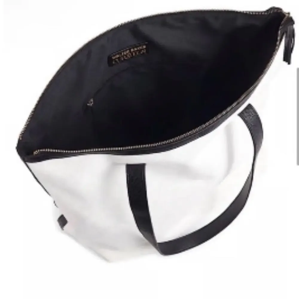 Walter Baker NWT Carly Bag Natural Canvas with black handles and trim. - Picture 3 of 8